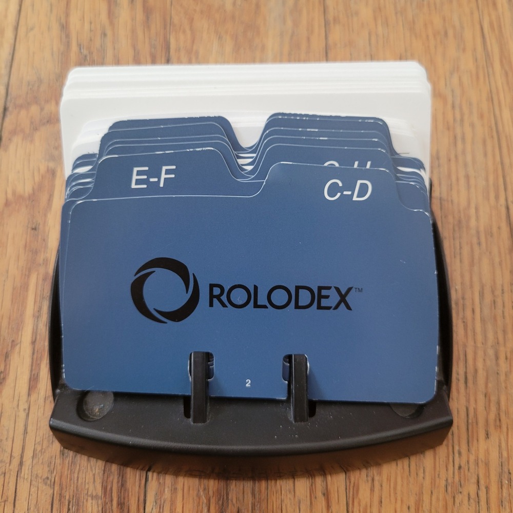 Rolodex Card File Tray Black Blue Dividers Cards R 450 Address Book Memorydex